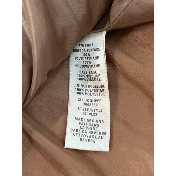 Max Studio Women's Brown Faux Leather Washed Moto Jacket Sz S - Picture 7 of 9